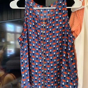 Paper moon zipper tank top